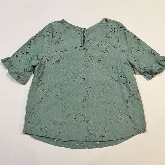 Monteau Green Lace Top Size XL - Picture 2 of 5
